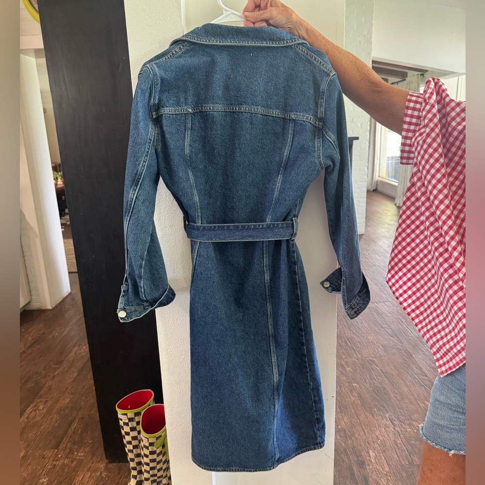 Zara Women's Belted Blue Denim Jacket Dress - Picture 2 of 2